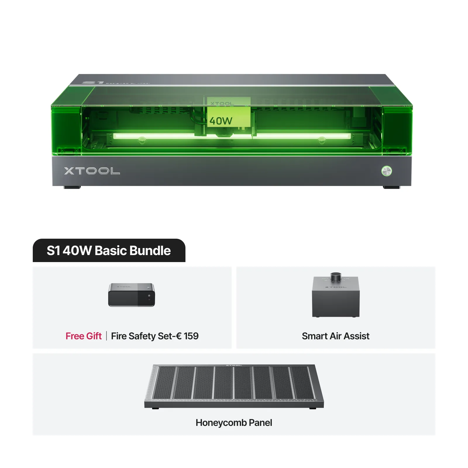 xTool S1 diodni laserski rezalnik 40W basic bundle