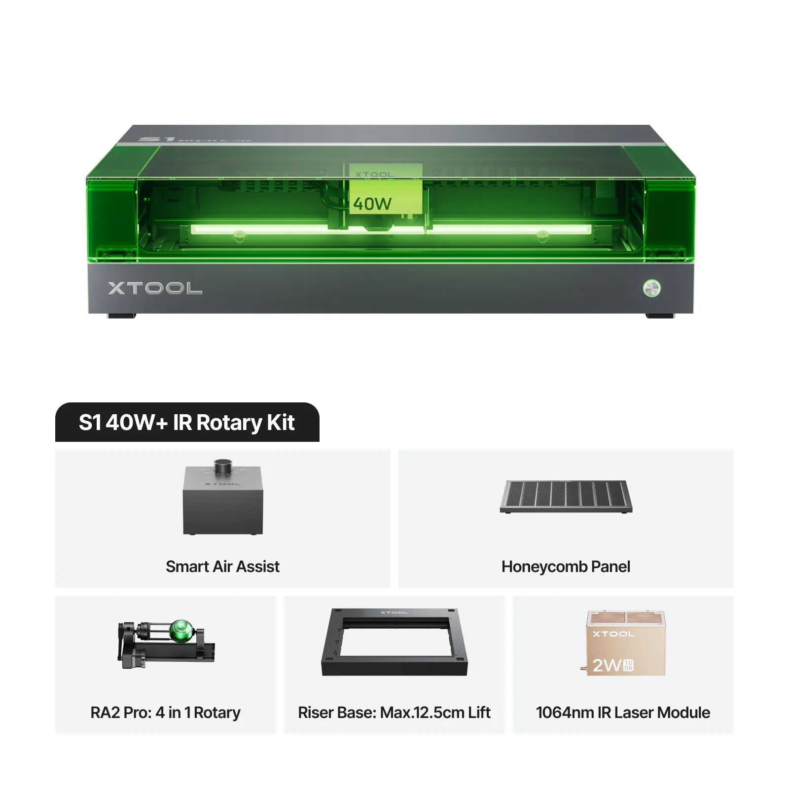 xTool S1 diodni laserski rezalnik 40W Rotary kit