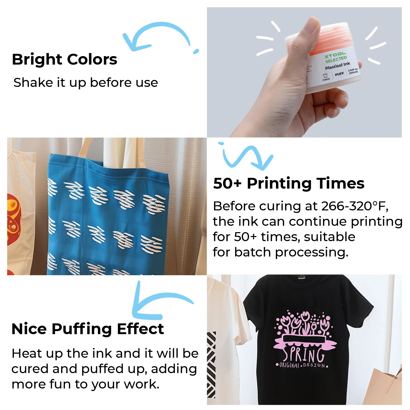 Puff Plastisol barve za sitotisk (4 barve) - Image 5